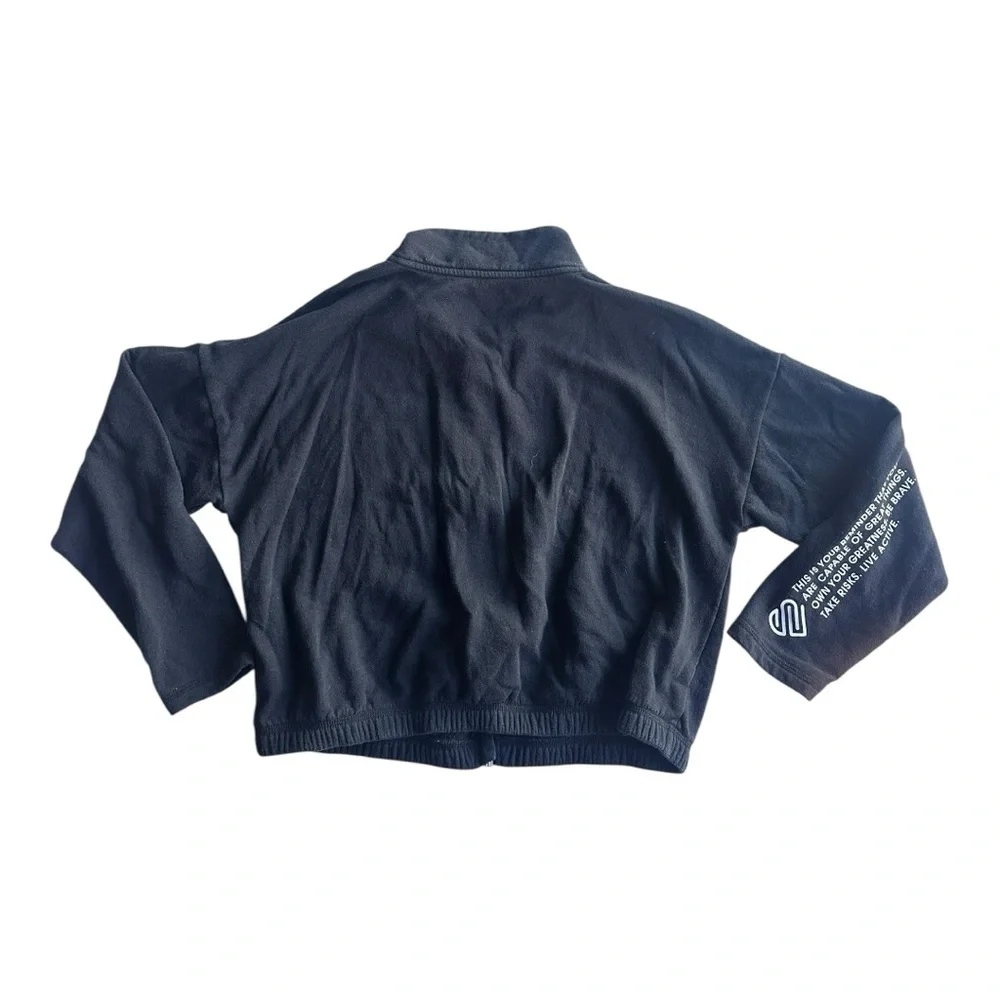 Justice‎ Black zip up sweatshirt size Large graphic